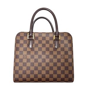 Louis Vuitton Triana Handbag Canvas Ebene Brown